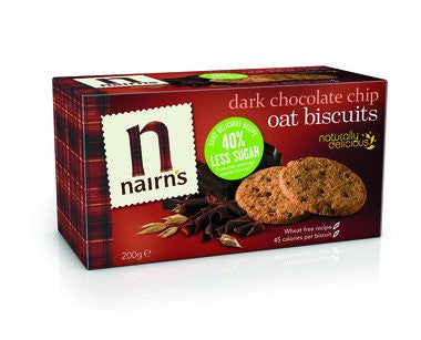 NAIRNS Wheat Free Dark Chocolate Oat Cookies 7.1oz pack