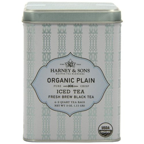Harney & Sons Organic Plain Black Iced Tea, 6 Brew Pouches