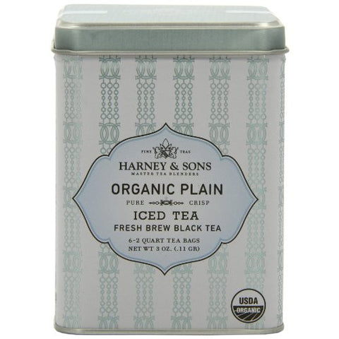Harney & Sons Organic Plain Black Iced Tea, 6 Brew Pouches