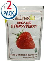 Nature's All Foods Freeze Dried Fruit Strawberry, Raw At least 95% Organic (1.2 oz.)