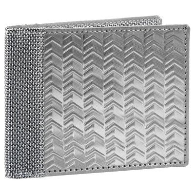 Bill Fold - Texture: Herringbone - Silver