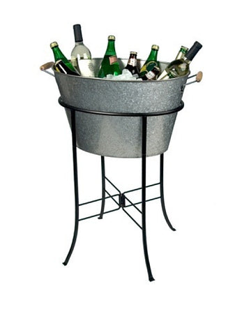 OASIS OVAL PARTY TUB W/STAND, GALVANIZED