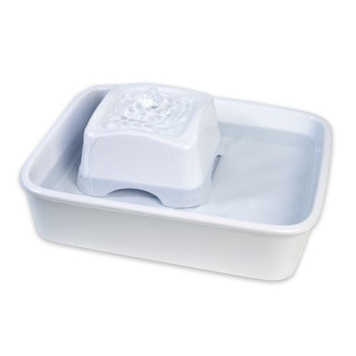 Peaceful Waters - White Ceramic Drinking Fountain 128 oz