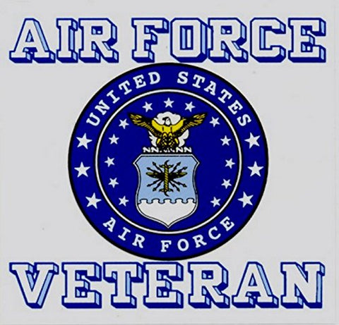 Air Force Veteran with United States Air Force Crest 3.75"x3.75" Decal