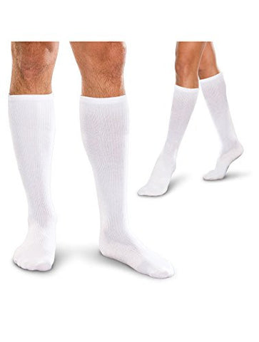 Core-Spun Support Socks for Men and Women, 10-15mmHg, White, XXLarge