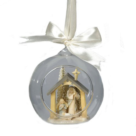 Foundations Nativity in Glass Dome Ornament