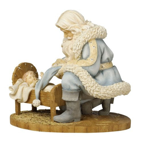 Foundations Santa with Baby Jesus Figurine