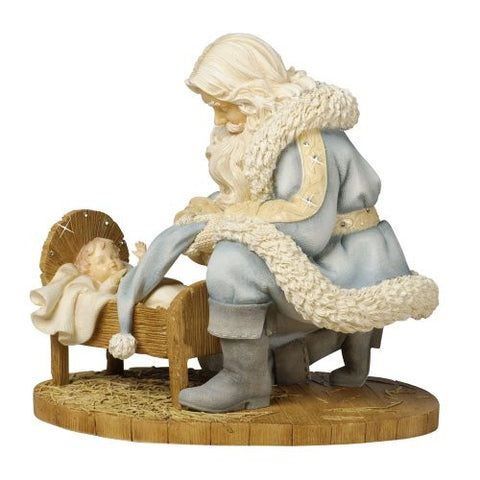 Foundations Santa with Baby Jesus Figurine