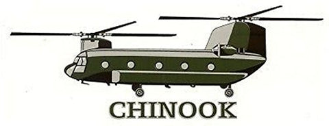 Chinook Helicopter 7.5"x2.75" Decal