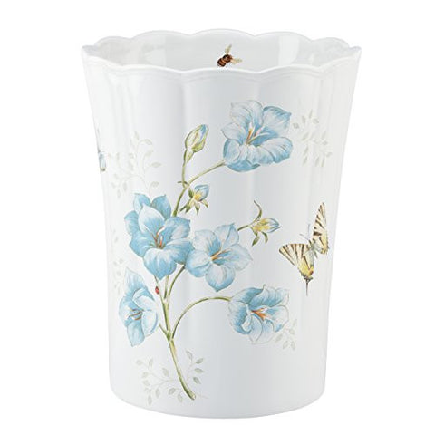 BLUE FLORAL GARDEN WASTE BASKET
