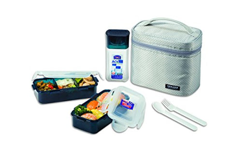 Lunch Box 3P Set (Gray) (8 x 4 x 6.5 in)