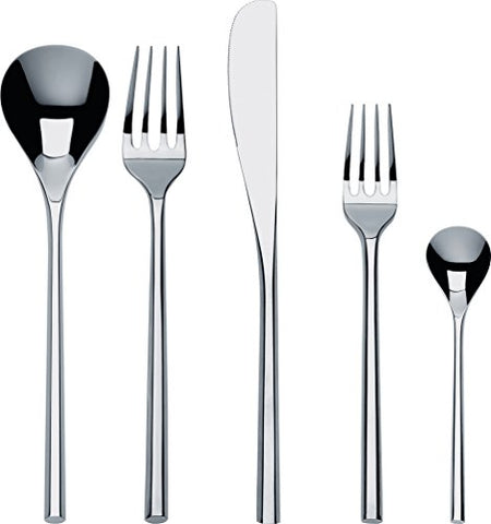 Cutlery set composed of one table spoon, one table fork, one table knife, one dessert fork, one tea spoon