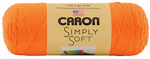 Caron Simply Soft Yarn 6 oz, Neon Orange