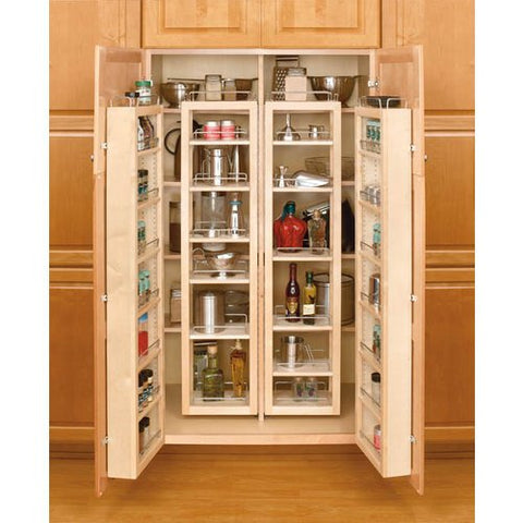 4W Series Complete Wood Swing-Out Pantry Kit Natural 25-3/4" W x 7-1/2" D x 57" H