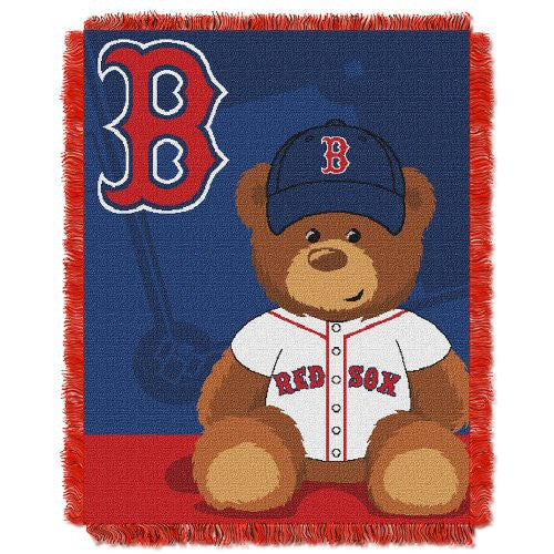 Boston Red Sox MLB "Field Bear" Baby Woven Jacquard Throw 36” x 46”