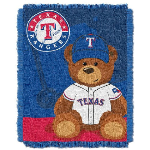 Texas Rangers MLB "Field Bear" Baby Woven Jacquard Throw 36” x 46”