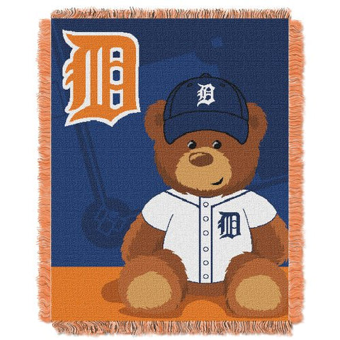 Detroit Tigers MLB "Field Bear" Baby Woven Jacquard Throw 36” x 46”