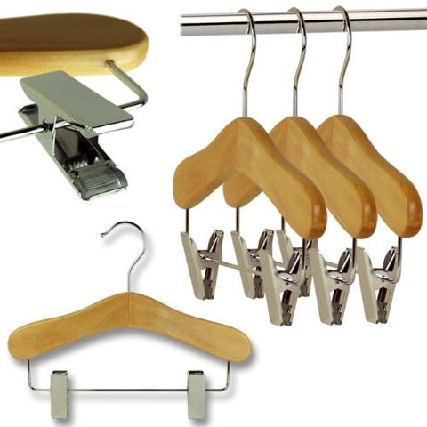 Baby & Infant Natural Wooden Clip Hangers - 25cm