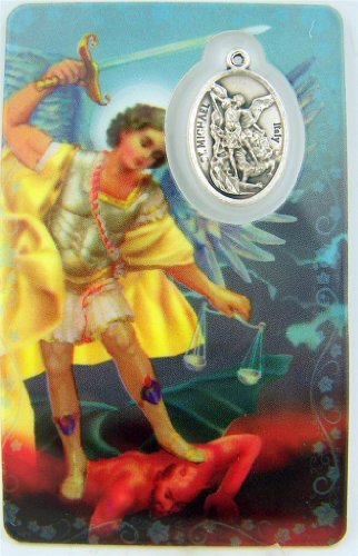 St. Michael Holy Card With Medal (Card)