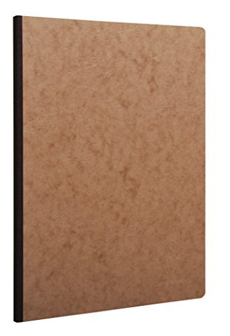 Clairefontaine Clothbound Notebook w/ elastic closure - Ruled 96 sheets - 8 1/4 x 11 3/4 - Tan