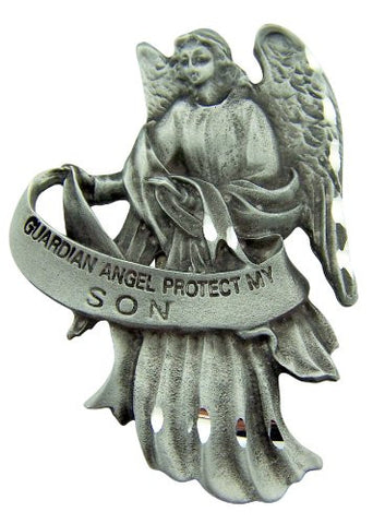 Guardian Angel Protect My Son Auto Visor Clip 2 1/2" H