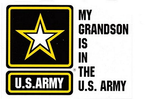 My Grandson is in the U.S. Army with U.S. Army Star Logo 4.75"x3.5" Decal