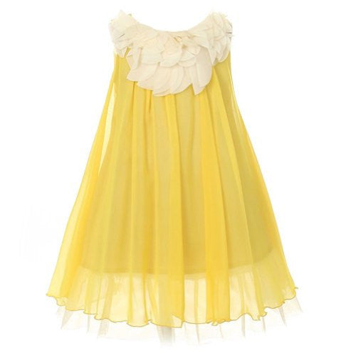 Kids Dream Toddler Girls 2T Yellow Floral Lace Bodice Easter Dress