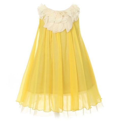 Kids Dream Toddler Girls 2T Yellow Floral Lace Bodice Easter Dress
