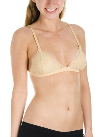 Anemone Women's Full Lace Semi Sheer Bralette Thin Band