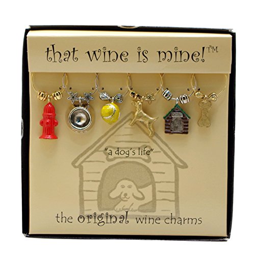 A Dog's Life Wine Charms, Painted