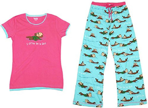Lazy One I Otter Be In Bed - 133, Junior's PJ Tee, L
