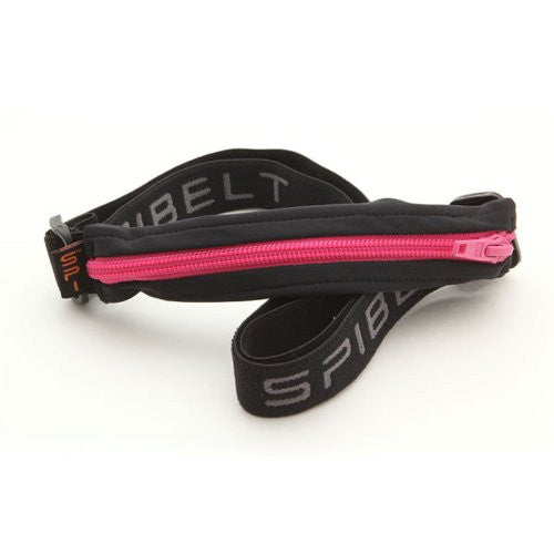 SPIbelt Sports / Running Belt - The Original No Bounce Belt - Large Pocket Fits New iPhone 6 - Black with HotPink Zipper