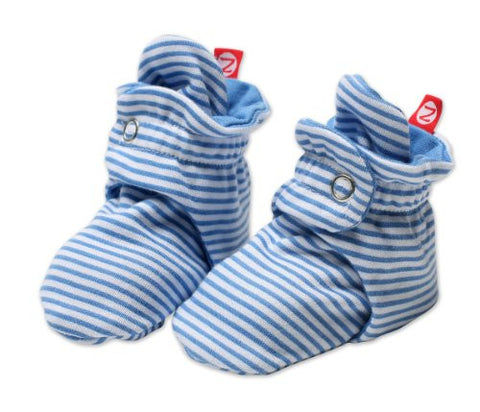 Zutano Candy Stripe Booties Periwinkle 3 Months