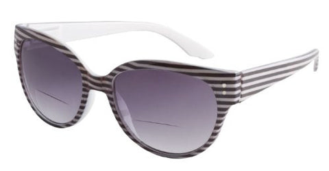 "Retro  Bi Focal" Sun Readers (Black Stripe-2.00)