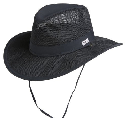 Airflow Light Weight Supplex Outdoor Hat - Black, Large