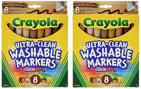 8 ct. Ultra-Clean Washable Multicultural, Broad Line, ColorMax Markers