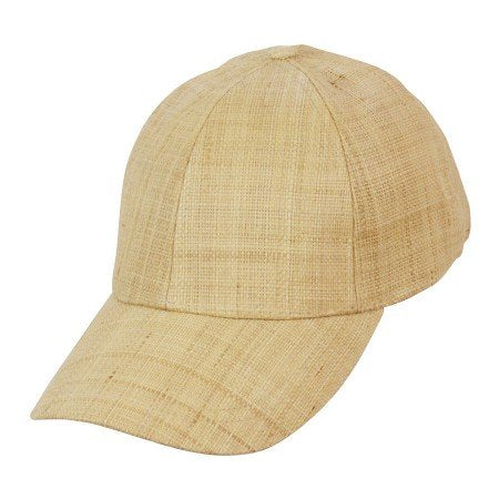 Jenny Cake Raffia Straw Baseball Cap, Natural, One Size