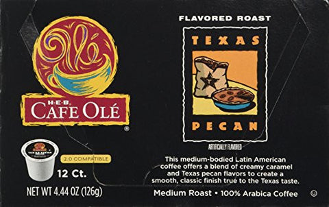 Cafe Ole Texas Pecan Medium Roast 12 Count.