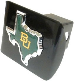 Baylor (Texas State Shape with Color) Black Hitch Cover