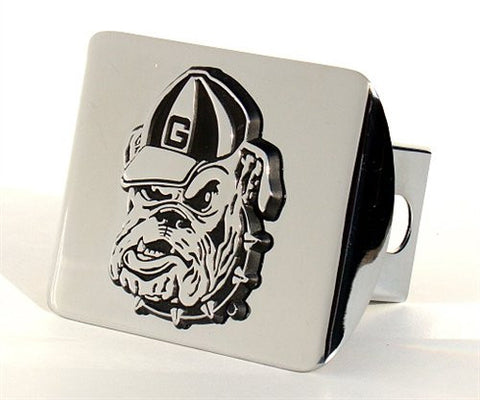 Georgia (Bulldog) Shiny Chrome Hitch Cover