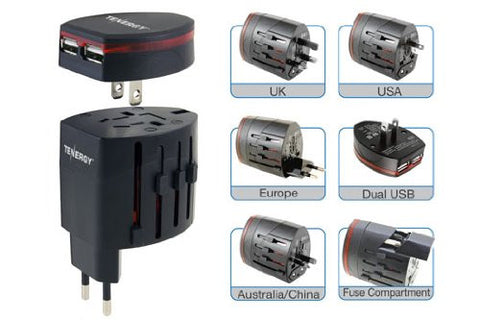 Travel Universal Power Adapter AC and USB