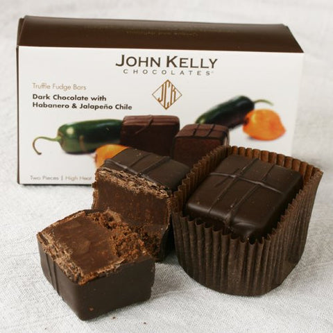 Habanero and Jalapeno Chile Fudge Bites by John Kelly Chocolates