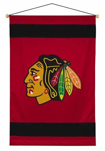 SIDELINES WALL HANGING Chicago Blackhawks - Color Bright Red- Size 28x45