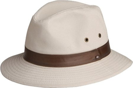Larimer Mens Cotton Safari Hat - Natural, Large
