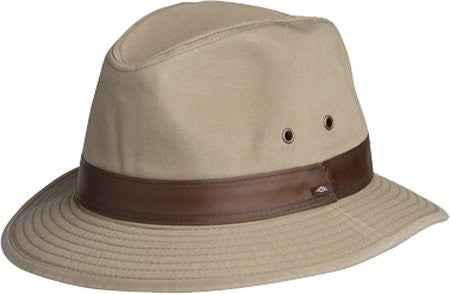 Larimer Mens Cotton Safari Hat - Khaki, Medium