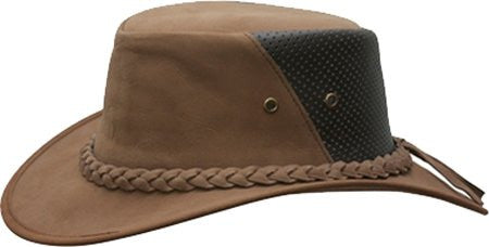 Down Under Leather Breezer Hat - Mocha, Large