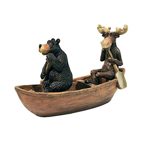 Black Bear & Moose In A Boat, 6 X 3.9