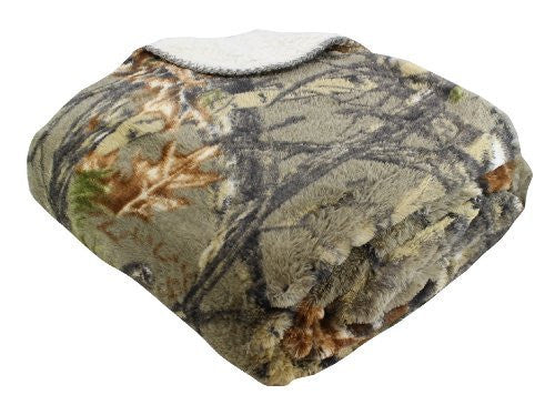 “The Woods” Natural Gold Collection Licensed Sherpa Mink Throw