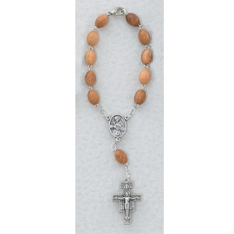 Franciscan Auto Rosary with Silver OX Crucifix & Center Carded