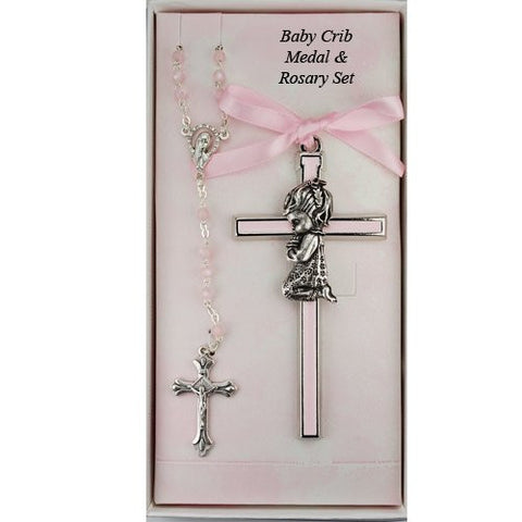 Girl's Cross & Rosary Set